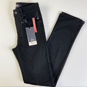 NWT Lois Black Stretch Straight Leg Jeans. Mid Rise Classic Denim